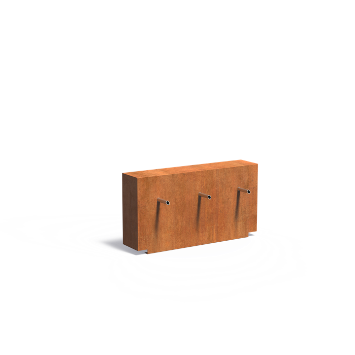 Feste Teichwand aus CorTen-Stahl