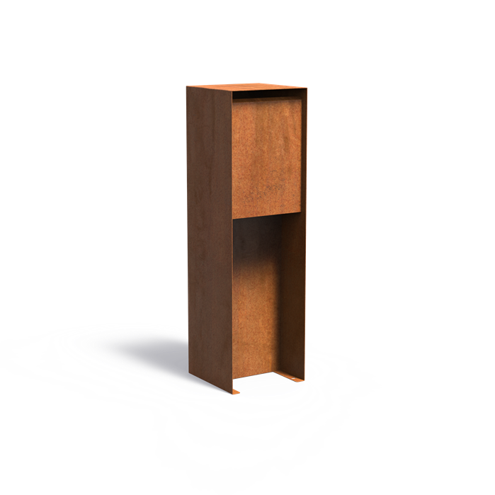 TASSO C letterbox in CorTen steel