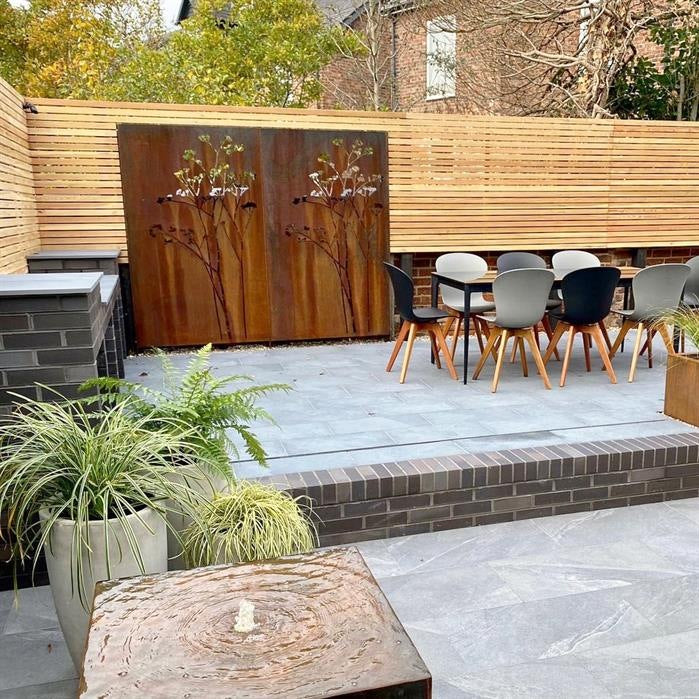 Dekorative Paneele mit Naturdesign aus CorTen-Stahl