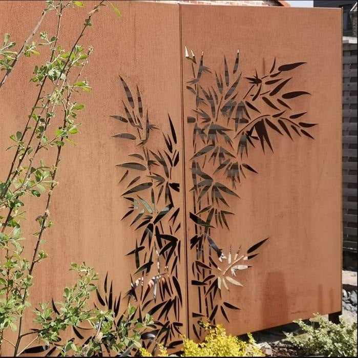 Panneaux pare-vue décoratifs naturels pour le jardin en acier CorTen