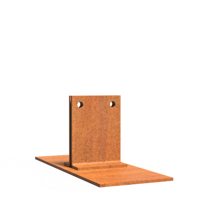 Piquets fixation bordures sur dalles en acier CorTen