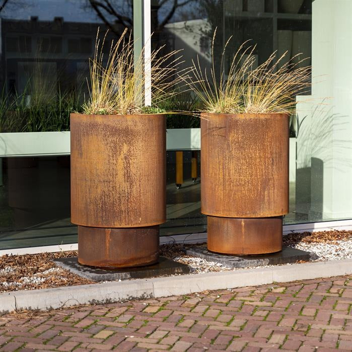 Pots pour plantes TUBE en acier CorTen