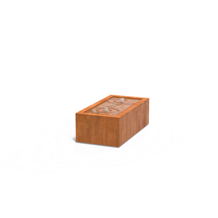 Rechteckige Wassertische aus CorTen-Stahl