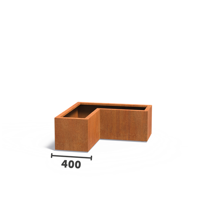 Bacs pour plantes L en acier CorTen