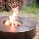 Round firetable in CorTen steel