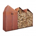 Sheddak wood storage unit with doors