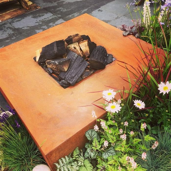 Fire table carrée barbecue en acier CorTen