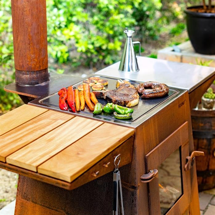 PERUGIA CorTen steel plancha fire pit