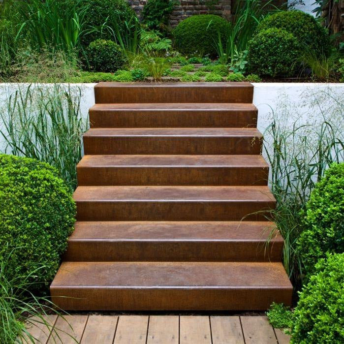 Escalier pour l'extérieur en acier CorTen