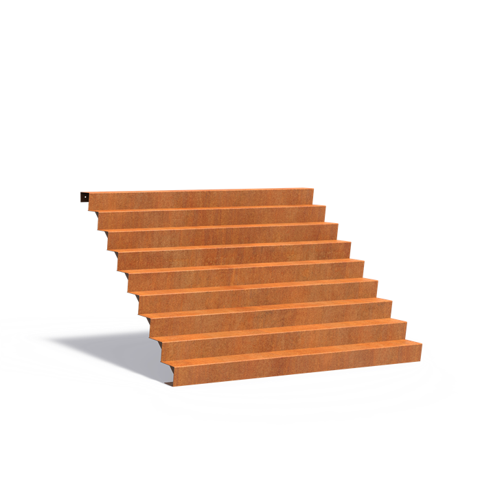 Escalier pour l'extérieur en acier CorTen