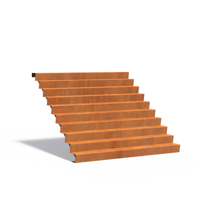 Escalier pour l'extérieur en acier CorTen