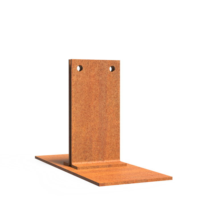 Piquets fixation bordures sur dalles en acier CorTen
