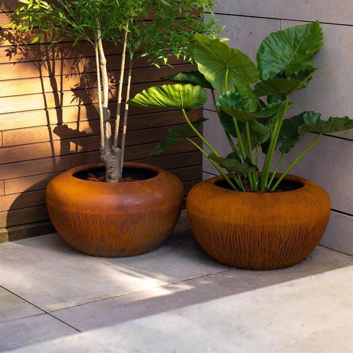 Pots pour plantes DRUM en acier CorTen