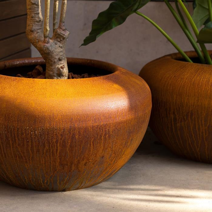 Pots pour plantes DRUM en acier CorTen