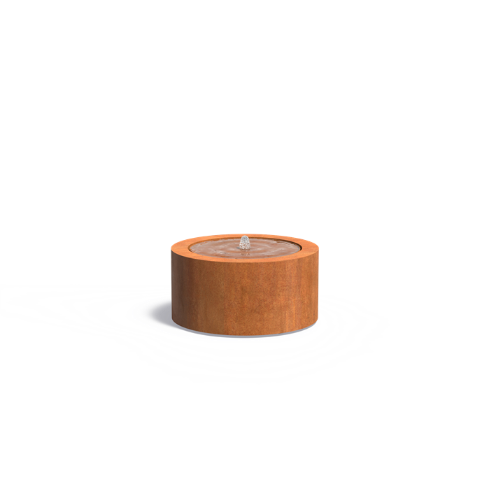Runde Wassertische aus CorTen-Stahl