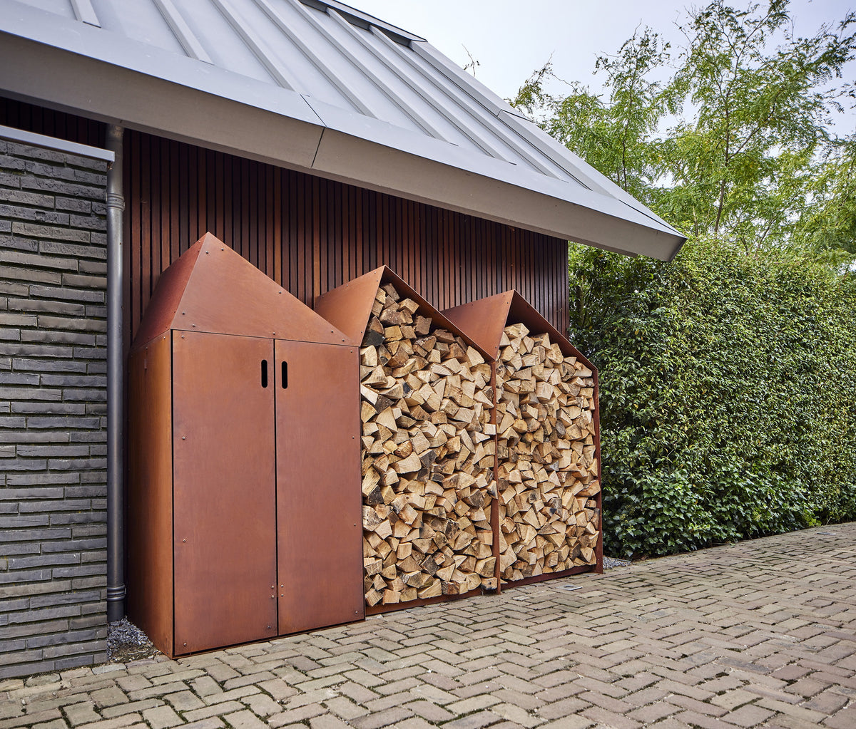 Range-bûches Sheddak avec portes