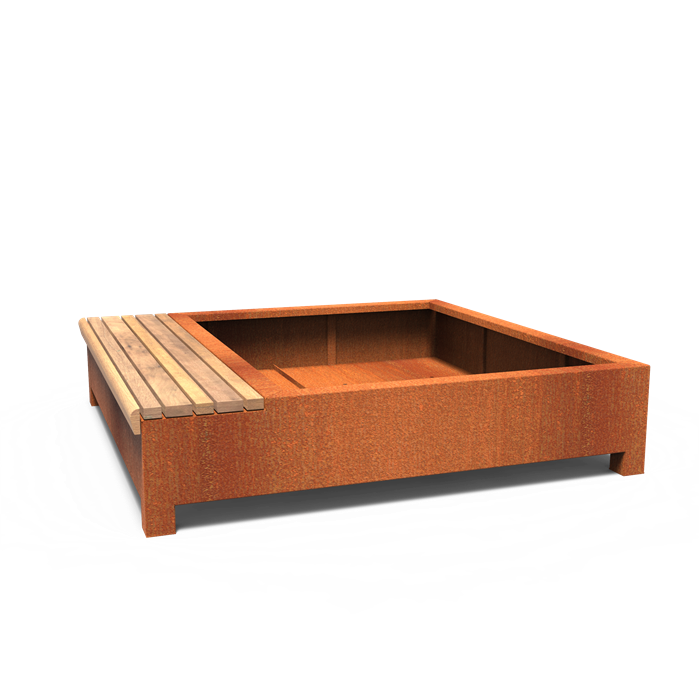 Jardinière basse avec assise