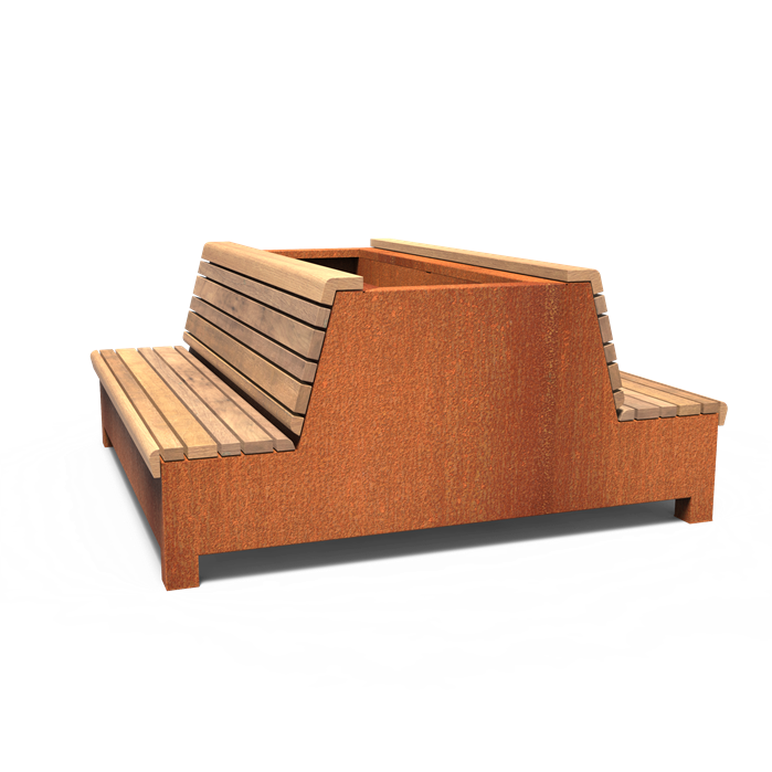 Jardinière haute avec double assise