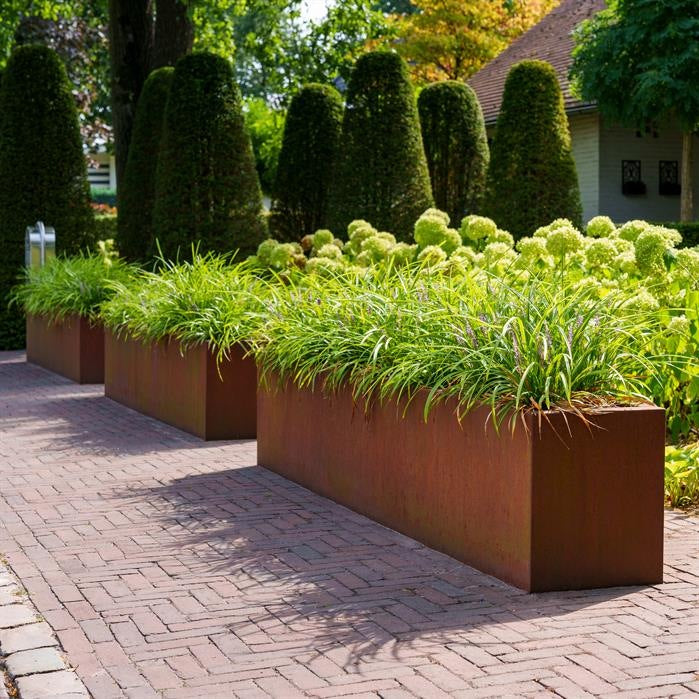 Pots pour plantes CORDOBA RECTANGULAIRES en acier CorTen