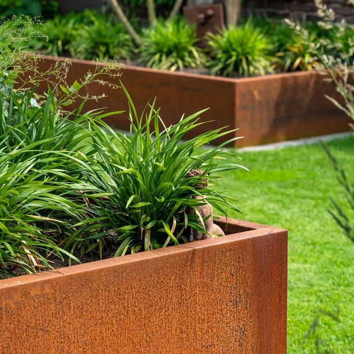 Pots pour plantes CORDOBA SANS FOND en acier CorTen
